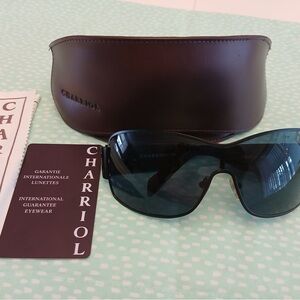 Charriol Black Sunglasses with Brown Case